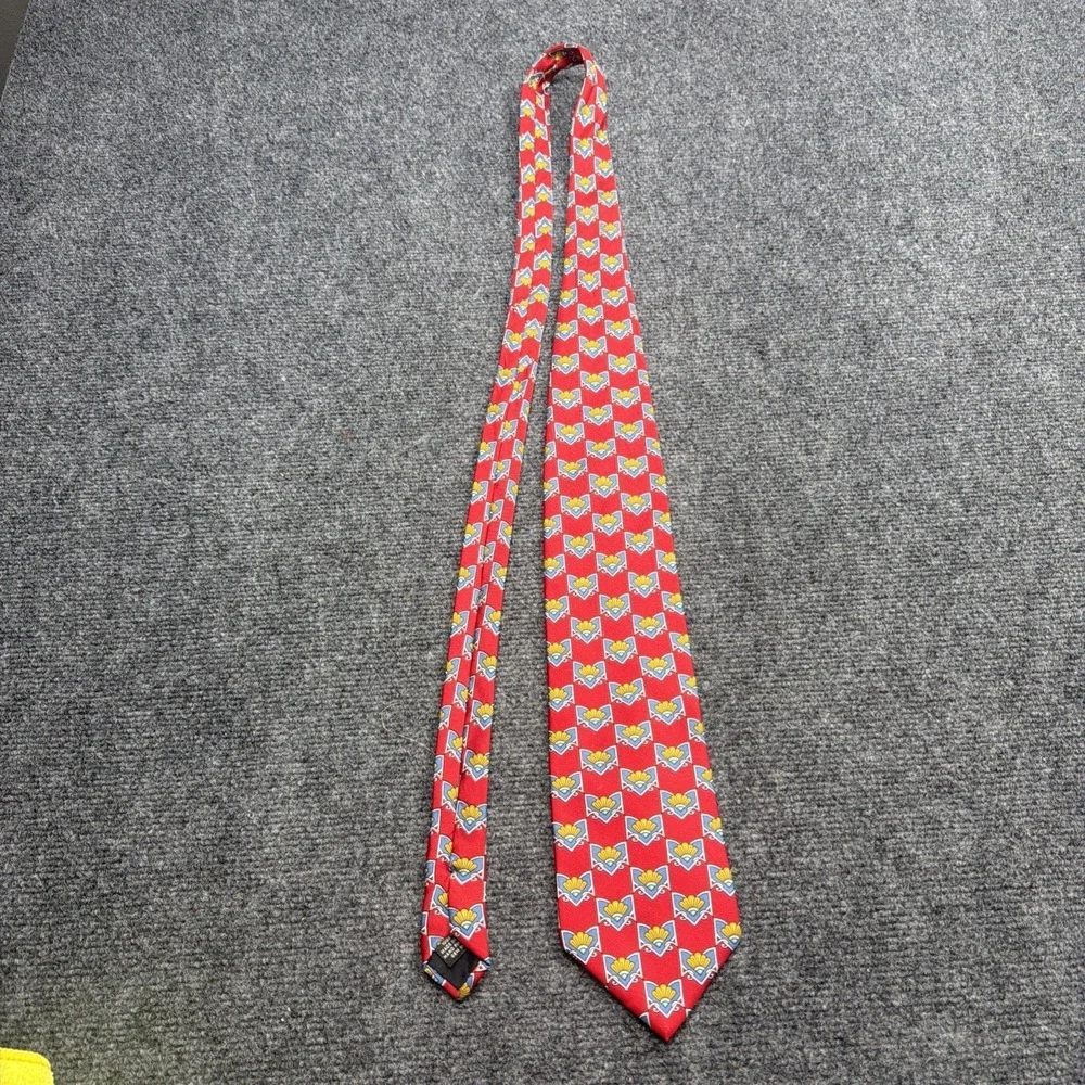 VTG Paulo GUCCI Pure Silk Necktie Made In Italy Red Vibrant Suit Menswear Formal